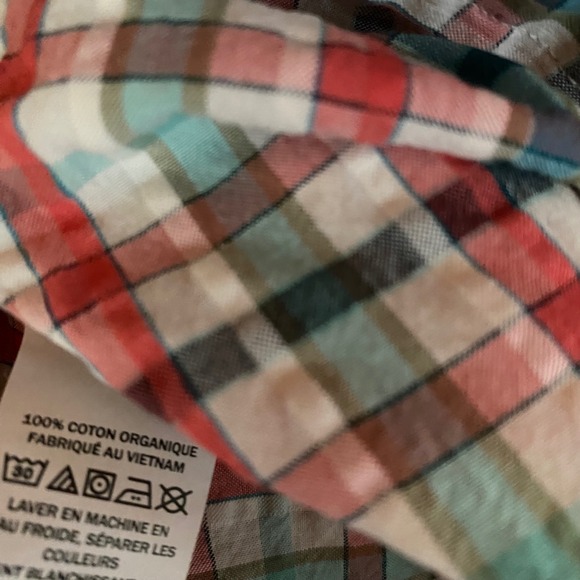 L.L. Bean XXL Organic Cotton Seersucker Plaid Button Down Shirt Traditional Fit - Picture 4 of 6